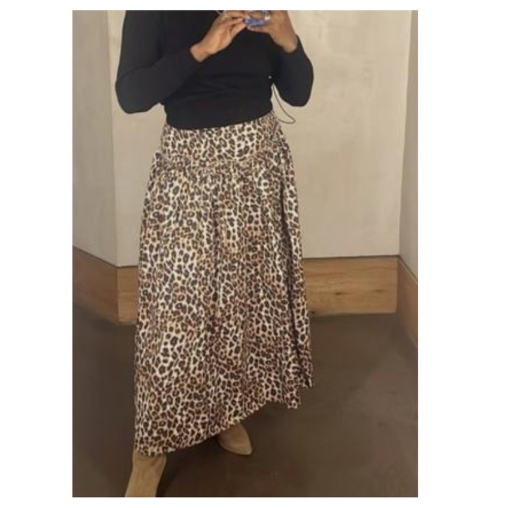 Anthropologie Mara Mara Leopard Print Basque Waist Drop Waist Maxi Skirt NWT - Picture 16 of 16